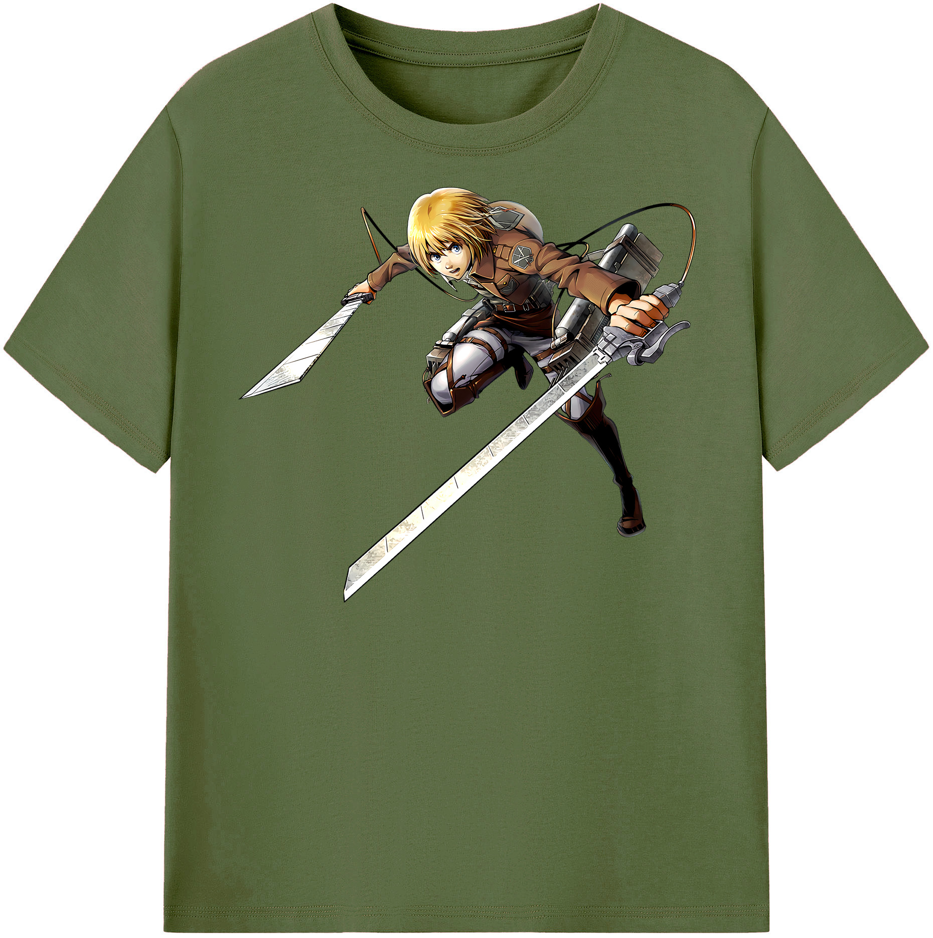 （画像用） 進撃の巨人 アルミン·アルレルト Attack on Titan Armin Arlert 綿100％半袖Tシャツ（フロントプリント）